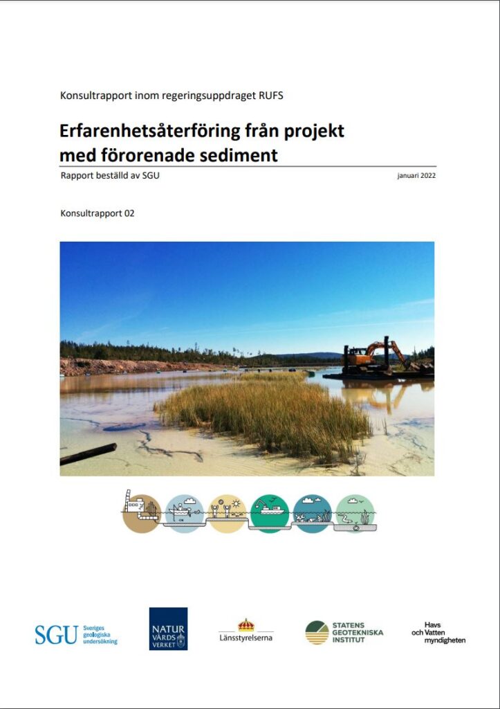 Framsida rapport 2022 Erfarenhetsåterföring från projekt med förorenade sediment