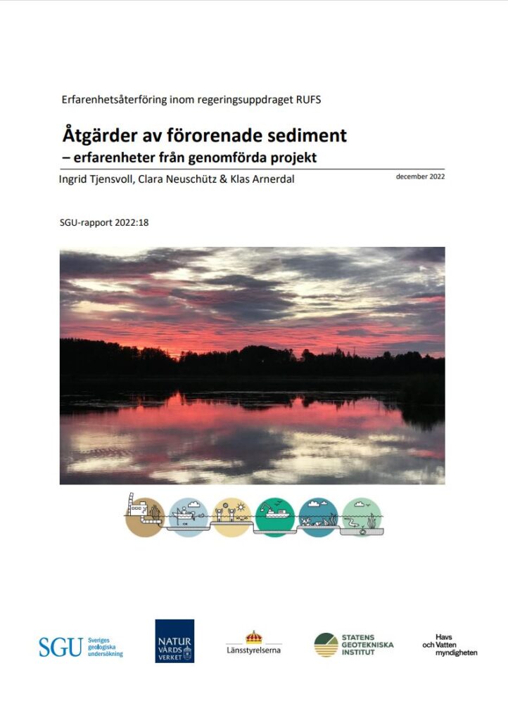 Framsida rapport 2022 Åtgärder av förorenade sediment - Erfarenheter